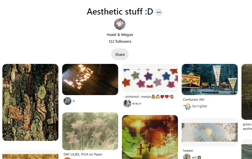 Aesthetic Pinterest board names