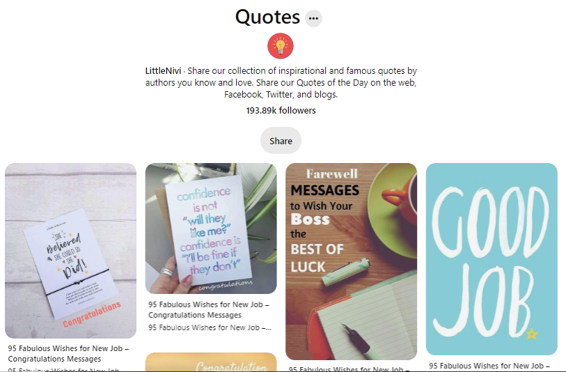 quotes Pinterest board names