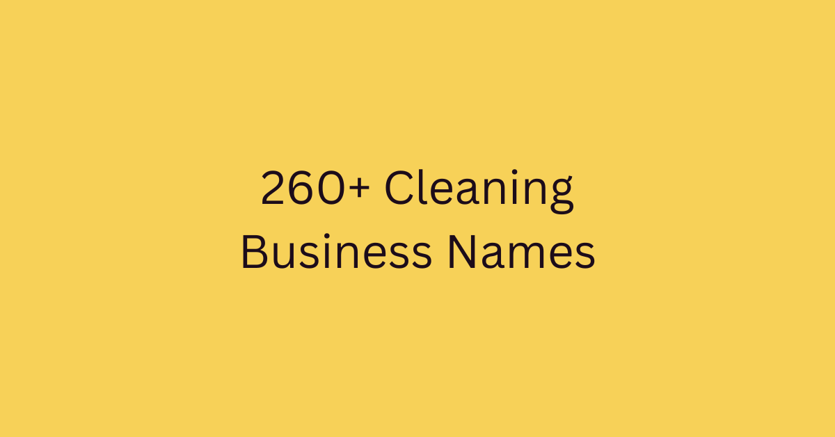 260+ Cleaning Business Names