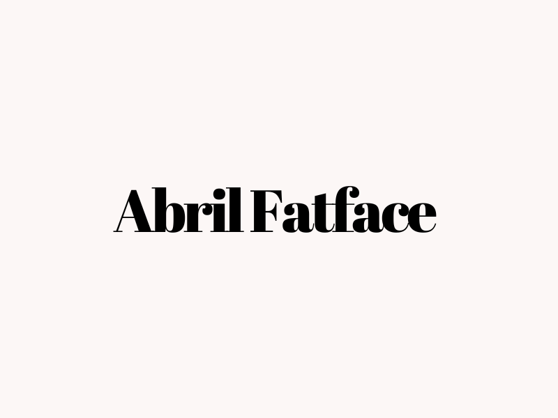 Abril Fatface Font