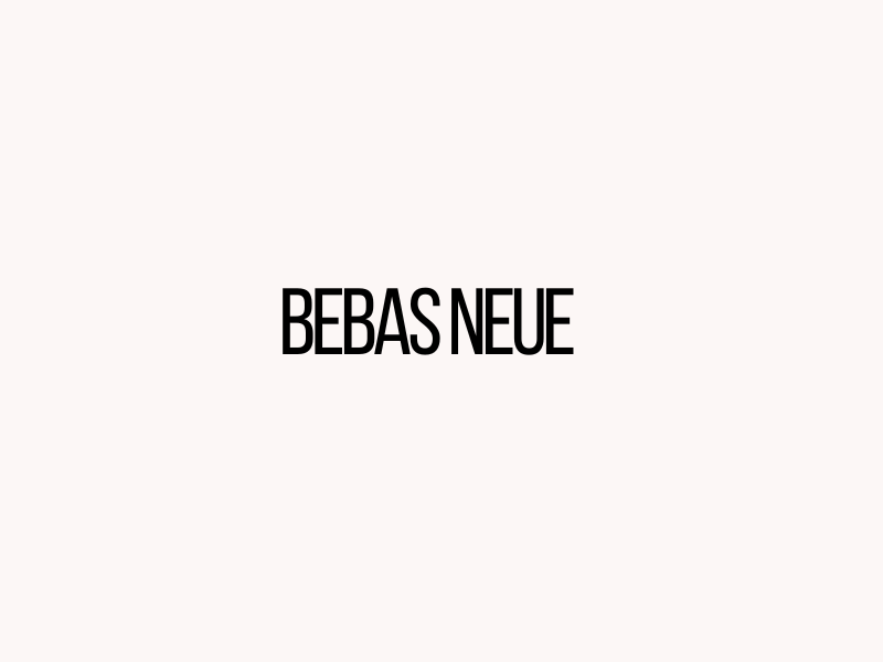 Bebas Neue Font