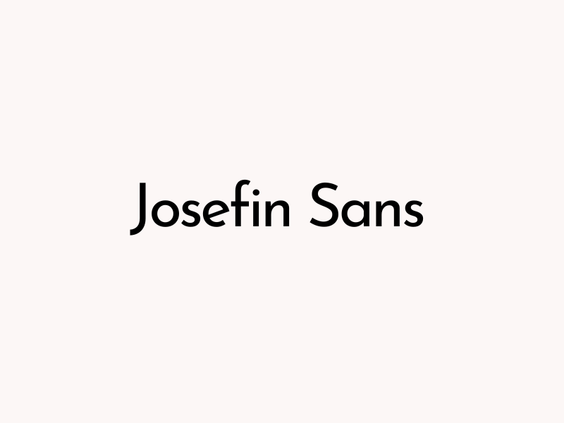  Josefin Sans Font